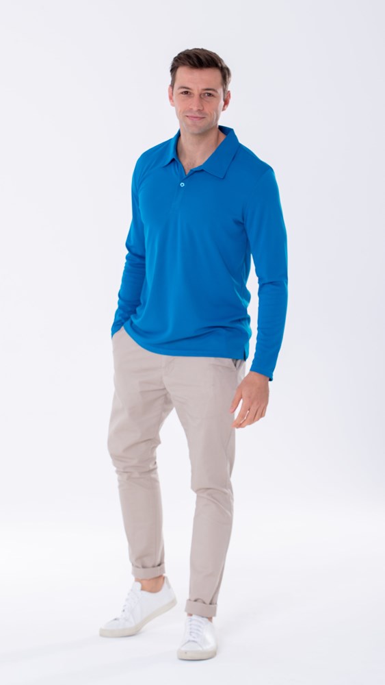 AVIRO Men's Long Sleeve Polo